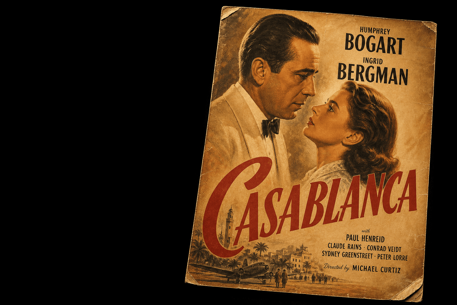 Locandina vintage di Casablanca, 1942